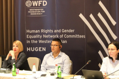 29 July 2021 The Chairman of the Committee on Human and Minority Rights and Gender Equality Dr Muamer Bacevac and Committee member Andrijana Avramov